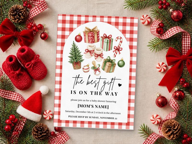 The Best Gift christmas baby shower invitation