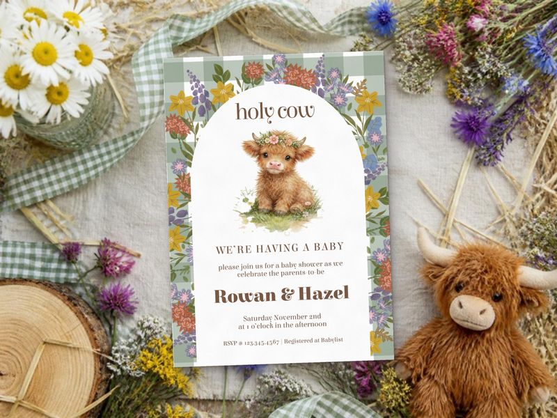 Holy Cow baby shower invitation